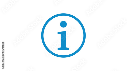 Blue Information Icon with Letter 'i' Inside a Circle on a White Background