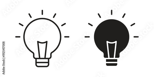 Light bulb icon symbol design template. Vector 10 eps.