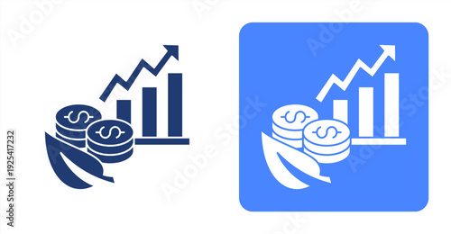 Green Investment icon, with contrast background.