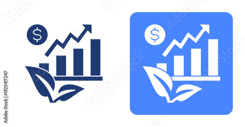 Sustainable Growth icon, with contrast background.