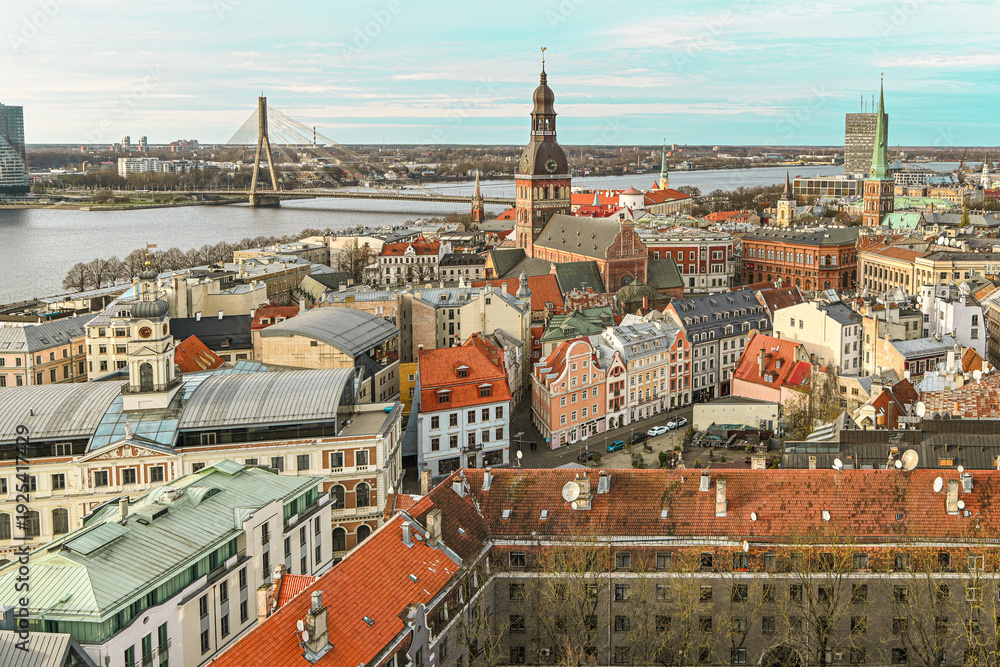 Obraz premium view of old riga from above