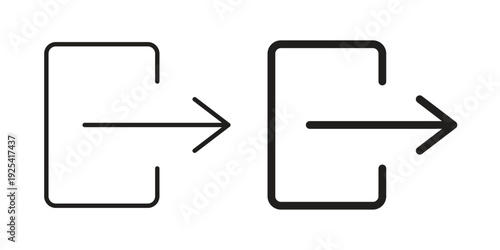 Log out icon symbol design template. Vector 10 eps.