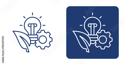 Green Innovation icon, with contrast background.