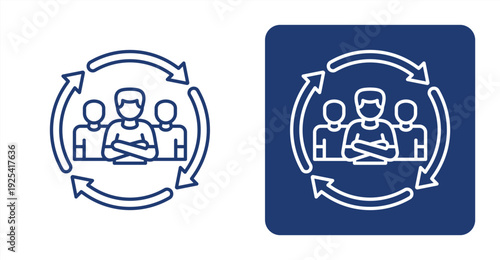 Inclusive Economy icon, with contrast background.