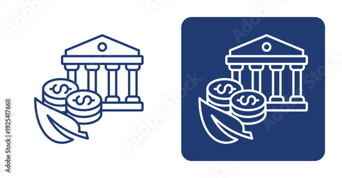 Sustainable Finance icon, with contrast background.