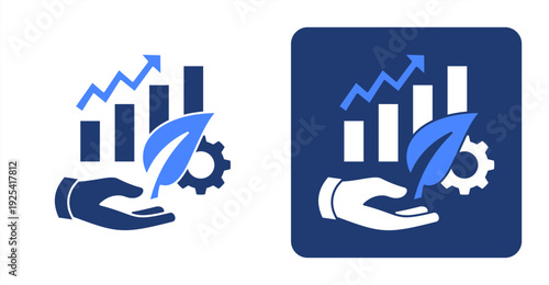 Sustainable Development icon, with contrast background.