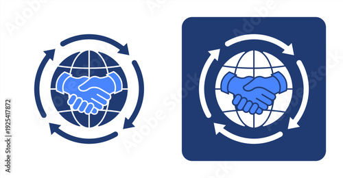 Sustainable Trade icon, with contrast background.