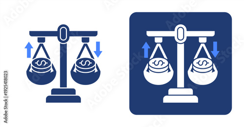 Economic Balance icon, with contrast background.