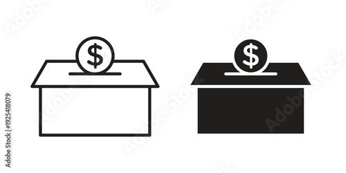 Money donation icon symbol design template. Vector 10 eps.