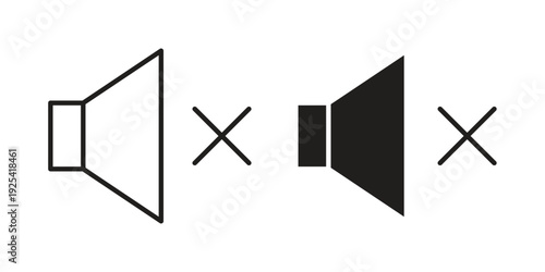 Mute icon symbol design template. Vector 10 eps.
