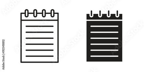 Notepad icon symbol design template. Vector 10 eps.
