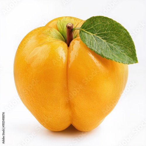Fresh Quince on White Background