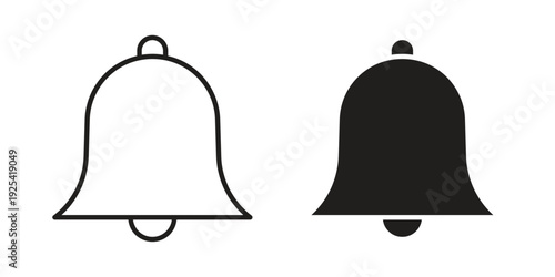 Notification bell icon symbol design template. Vector 10 eps.