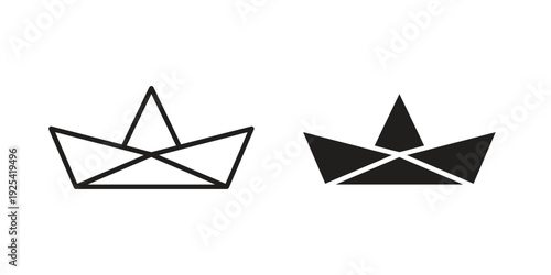 Paper boat icon symbol design template. Vector 10 eps.