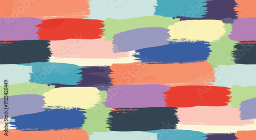 A vivid and dynamic abstract composition featuring an array of meticulously arranged, hand-painted brushstrokes, creating a visually stimulating