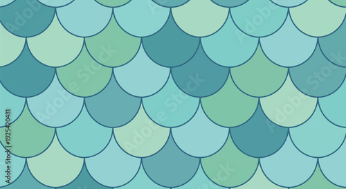Seamless aquatic scale pattern in refreshing teal and seafoam green colors elegant wavy design for backgrounds