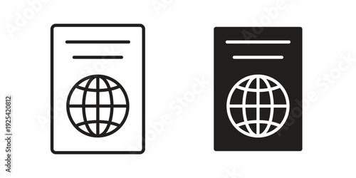 Passport icon symbol design template. Vector 10 eps.