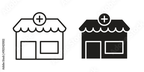 Pharmacy icon symbol design template. Vector 10 eps.