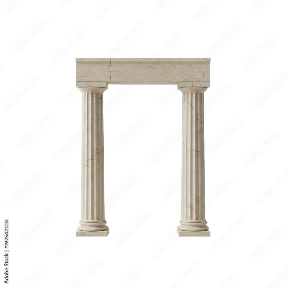 Naklejka premium Classical marble columns archway architectural detail