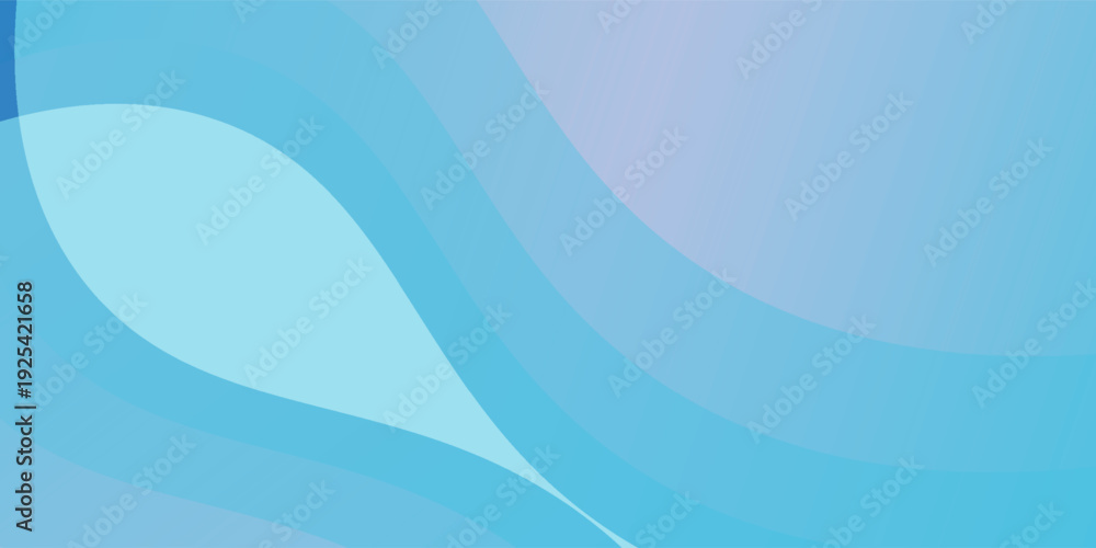 Obraz premium Blue Abstract Wave Background With Smooth Gradient Curves For Modern Design, Banner and Wallpaper