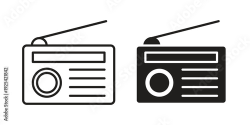 Radio icon symbol design template. Vector 10 eps.