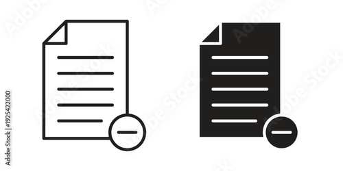 Remove document icon symbol design template. Vector 10 eps.