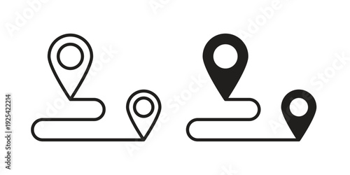 Route icon symbol design template. Vector 10 eps.
