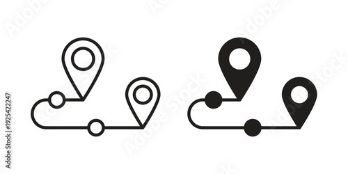 Route icon symbol design template. Vector 10 eps.