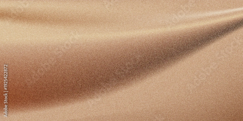 Soft brown gradient background with warm beige and cream tones and golden highlights. Latte bg with smooth grainy noise texture, elegant blurry waves. Luxury aesthetic poster. 3D vector backdrop