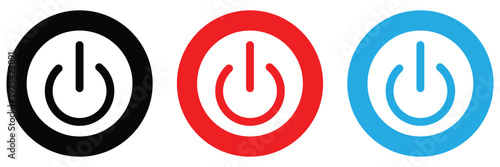 Power button silhouette vector flat design eps 10 .