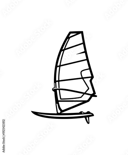 Sailing windsurfer in action on water with sleek design