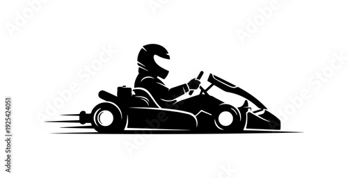 Racing Go-Kart Driver Silhouette