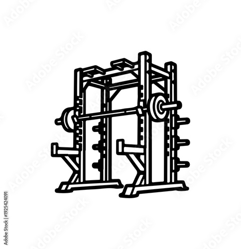 Vector illustration of a squat rack