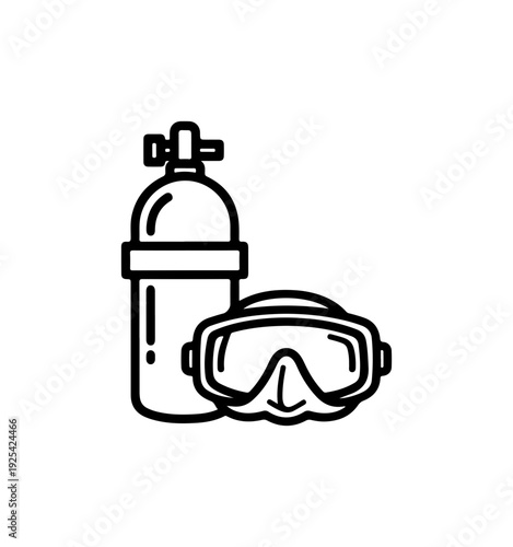 Scuba diving icon set of 2 vector