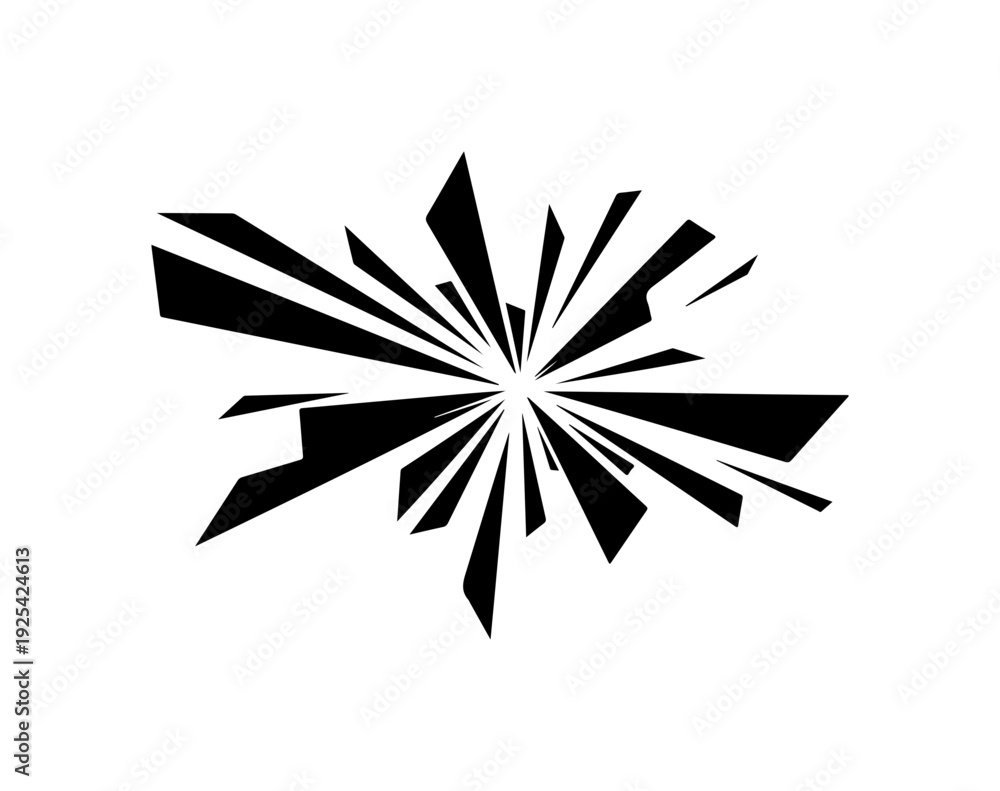 Obraz premium Black explosion burst vector icon