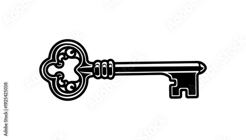 Vintage Style Key Illustration