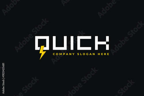 Lighting bolt Flash Logo design vector. Fast Quick icon