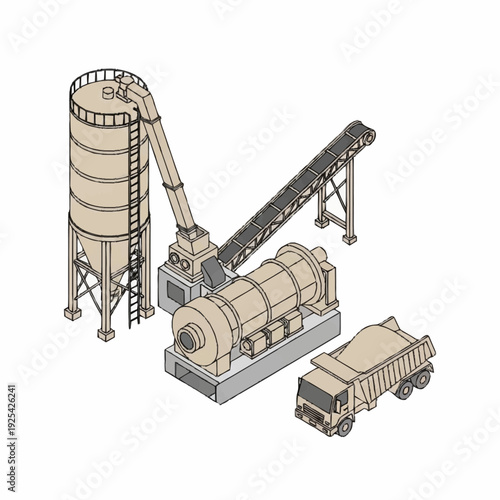 Industrial Crushing Plant with Conveyor System.