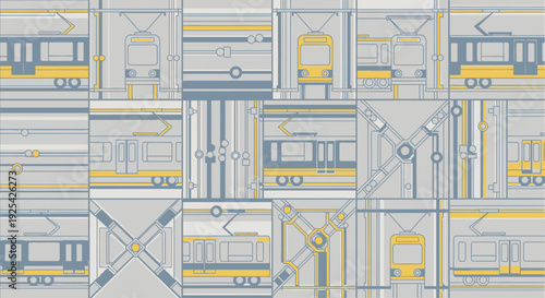 Seamless geometric pattern of urban public transport system