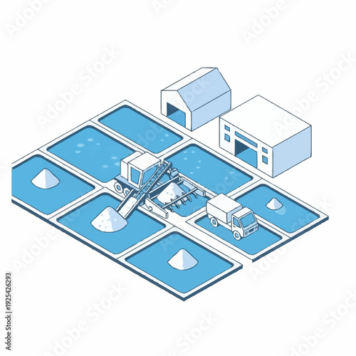 Wastewater Treatment Plant Diagram Illustration.