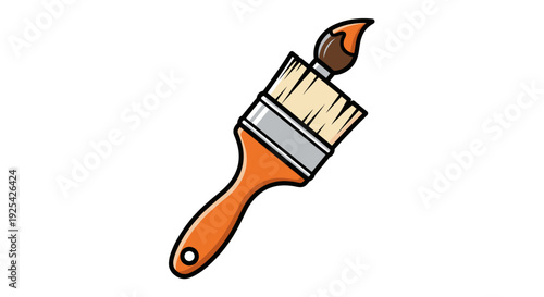 Simple cartoon style paintbrush illustration with paint.