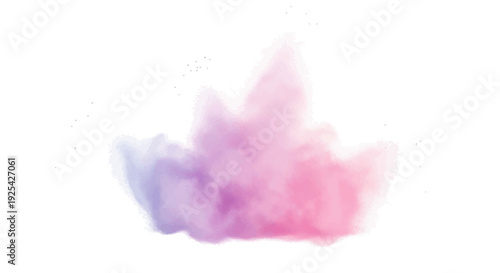 Abstract illustration of colorful powder explosion on white background, symbolizing Holi Day celebration with vibrant rainbow hues and dynamic design elements.
