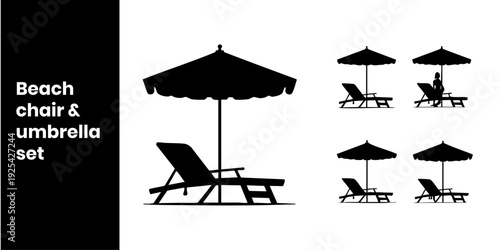 Beach Relaxation Silhouette Illustration