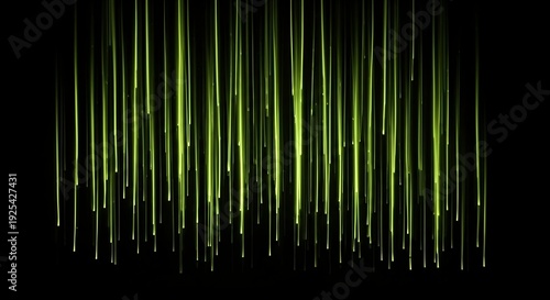Blurred green light streaks on dark background