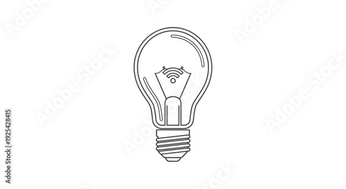 Smart Light Bulb Icon with Wi-Fi Symbol, Connected Technology Concept