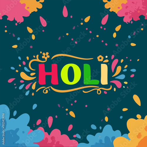 Dynamic visual representation of a festive event, showcasing playful powdered dyes and the lively celebration of colors in an artistic illustration
