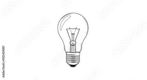 Classic Incandescent Light Bulb Sketch - Idea Symbol