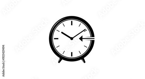 Clock Icon with Arrow Indicating Time Adjustment for Daylight Saving or Schedule Change