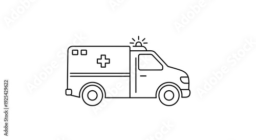 Wallpaper Mural Ambulance Icon - Medical Emergency Vehicle Line Art Torontodigital.ca