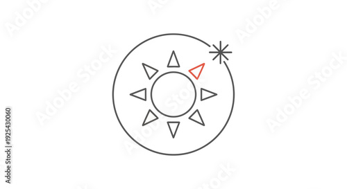 Sun icon with orbit and sparkle, representing energy, power, and innovation
